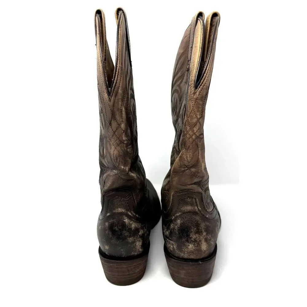 Ariat Size 9.5 EE Brown Leather Cowboy Western Boots Style 10018588‎ Distressed
